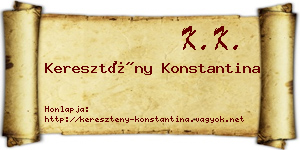 Keresztény Konstantina névjegykártya